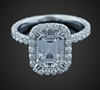 Emerald Cut Solitaire in 18K White Gold image